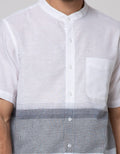 Cole Short Sleeve Koko Stripe Bottom Linen Look