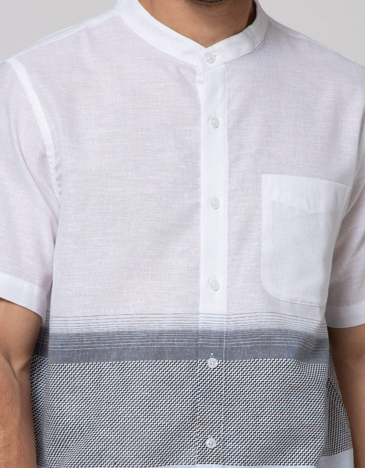 Cole Short Sleeve Koko Stripe Bottom Linen Look