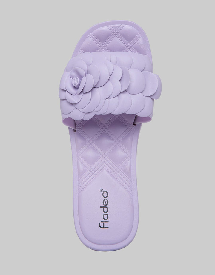 Fladeo Sandal Teplek Jelly Slide Flower Wanita
