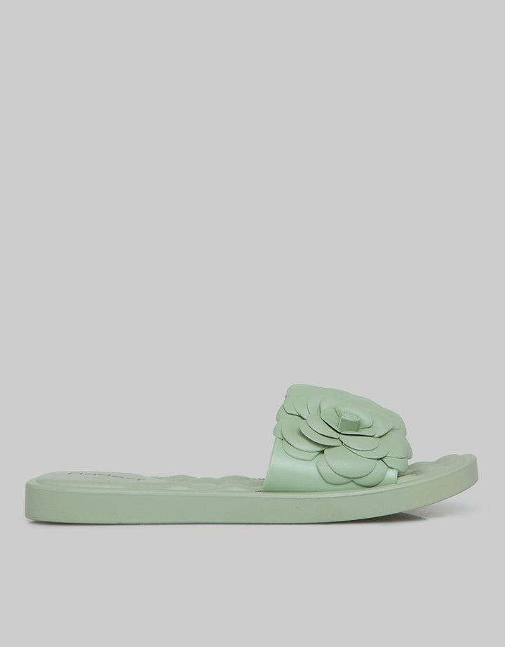 Fladeo Flower Strap Sandal Teplek Jelly Slide Wanita