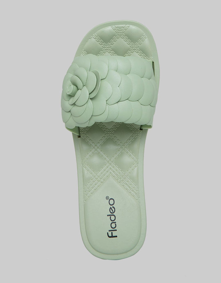 Fladeo Flower Strap Sandal Teplek Jelly Slide Wanita