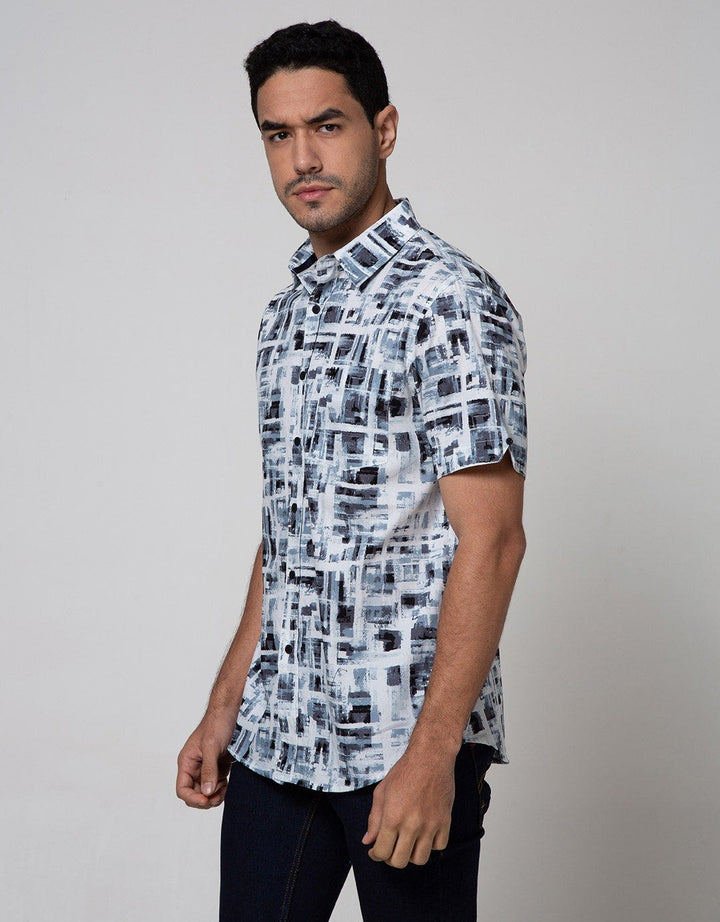 Walrus  Kemeja Studio Print Motif Abstrak