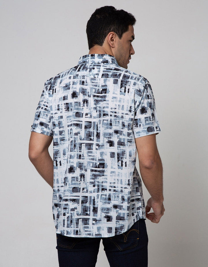 Walrus  Kemeja Studio Print Motif Abstrak