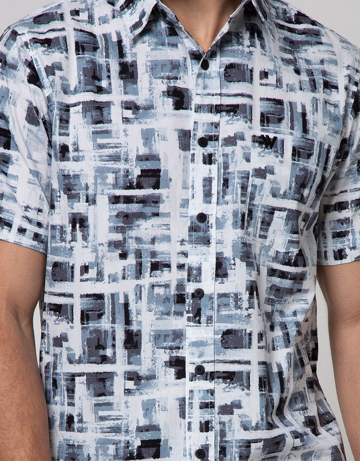 Walrus  Kemeja Studio Print Motif Abstrak