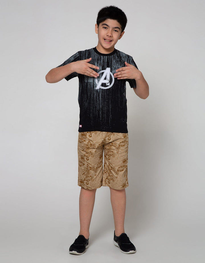 Nevada Short Pants Woven Basic Print Leaf