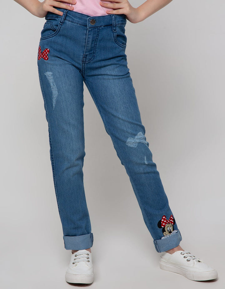 Disney Long Pants Denim Patches Minnie