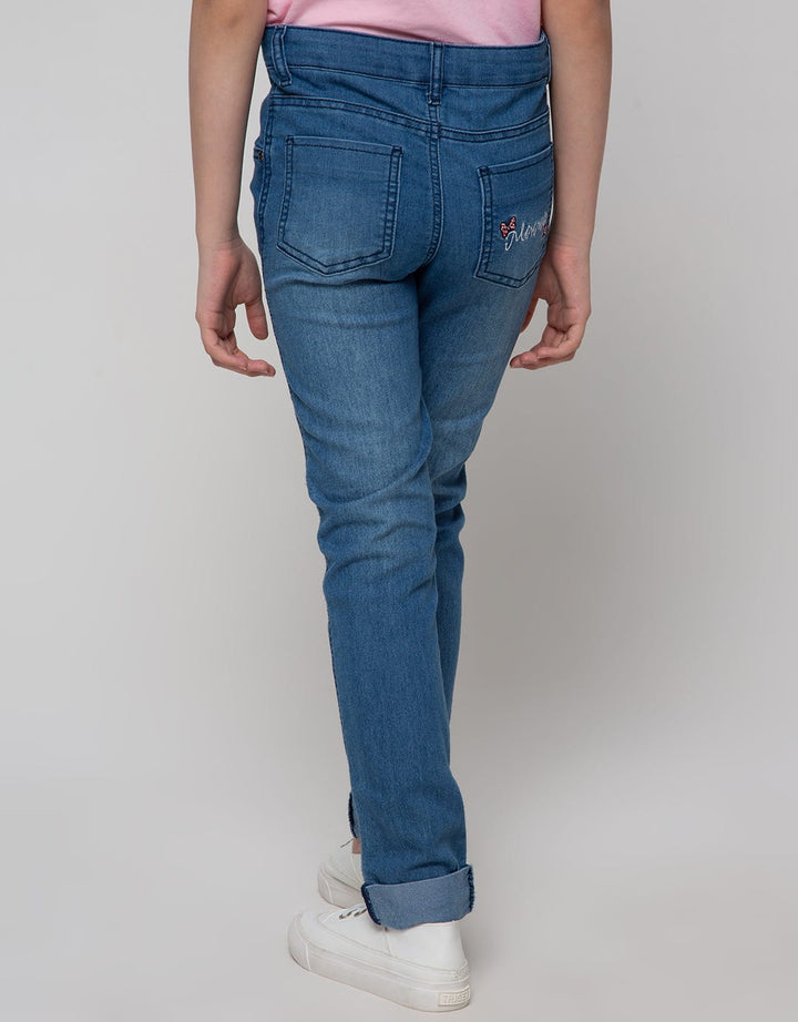 Disney Long Pants Denim Patches Minnie