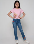 Disney Long Pants Denim Patches Minnie