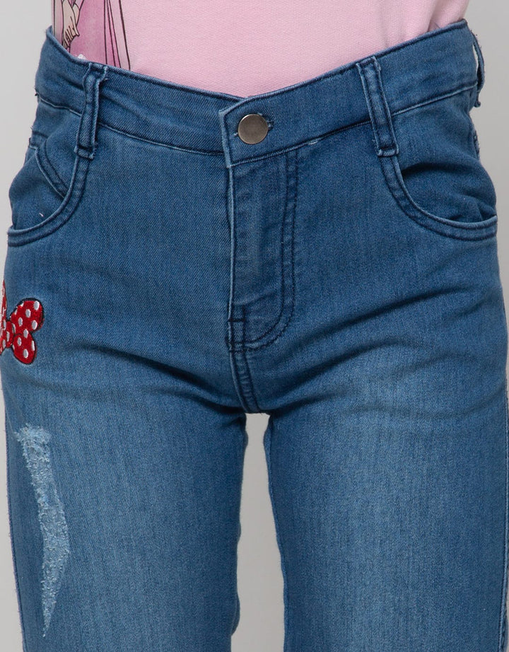 Disney Long Pants Denim Patches Minnie