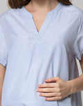 St. Yves Mom Short Sleeve Blouse Nursing Stripes 