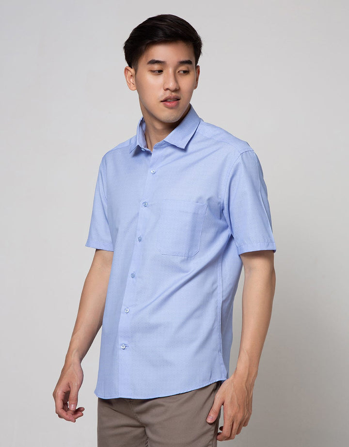 Cole Short Sleeve Shirt Texture Plain Slim