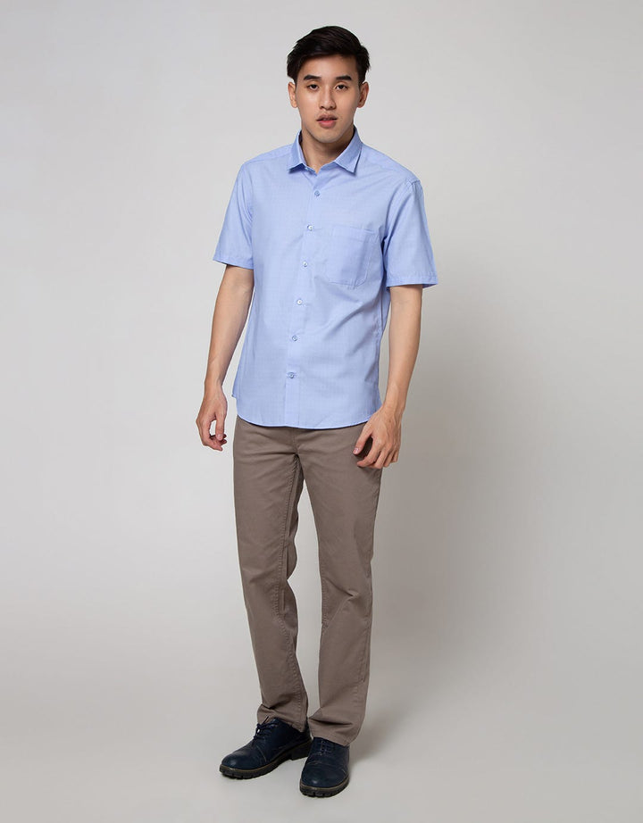 Cole Short Sleeve Shirt Texture Plain Slim
