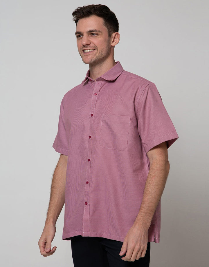 Stanley Adams Short Sleeve Shirt Texture Regular Casual