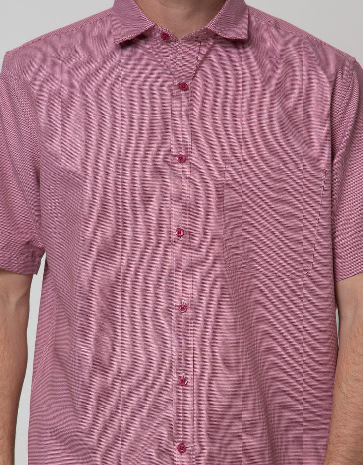 Stanley Adams Short Sleeve Shirt Texture Regular Casual