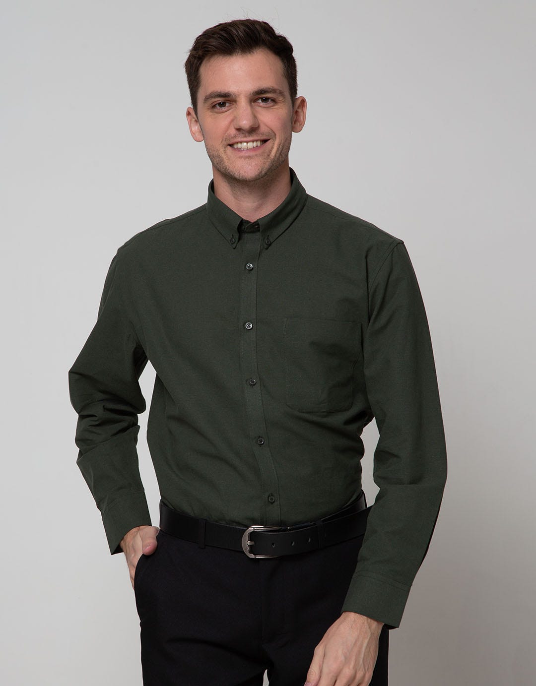 Stanley Adams Long Sleeve Shirt Texture Regular Plain