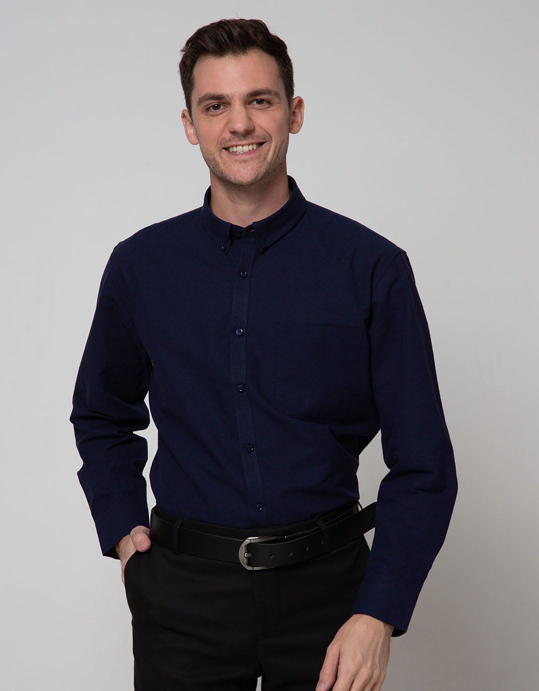 Stanley Adams Long Sleeve Shirt Texture Regular Plain