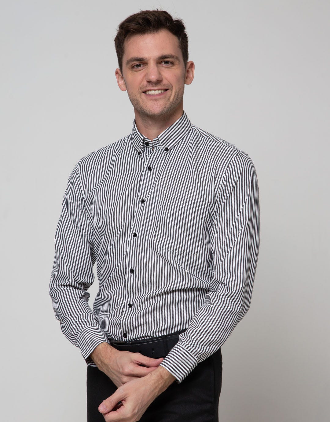 Stanley Adams Long Sleeve Shirt Stripe Slim Elegant