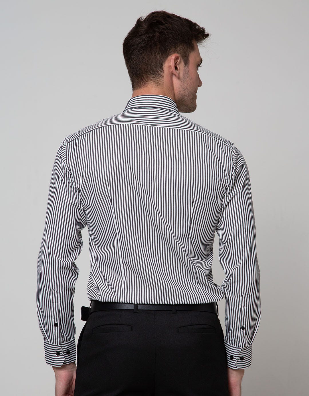 Stanley Adams Long Sleeve Shirt Stripe Slim Elegant