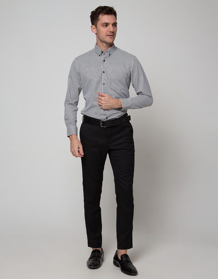 Stanley Adams Long Sleeve Shirt Stripe Slim Elegant
