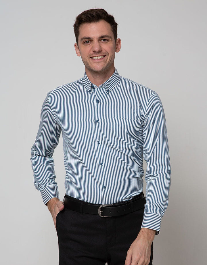 Stanley Adams Long Sleeve Shirt Stripe Slim Elegant