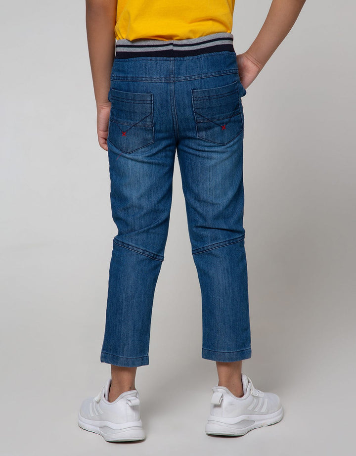 Little M Denim Long Pants Rib Destroyed Non Stretch