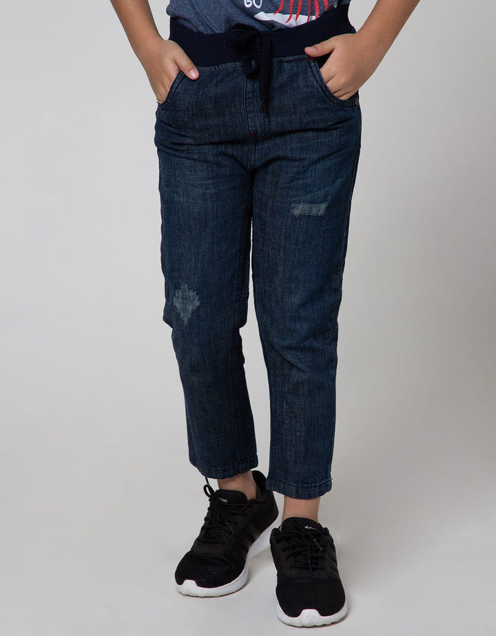 Little M Denim Long Pants Rib Destroyed