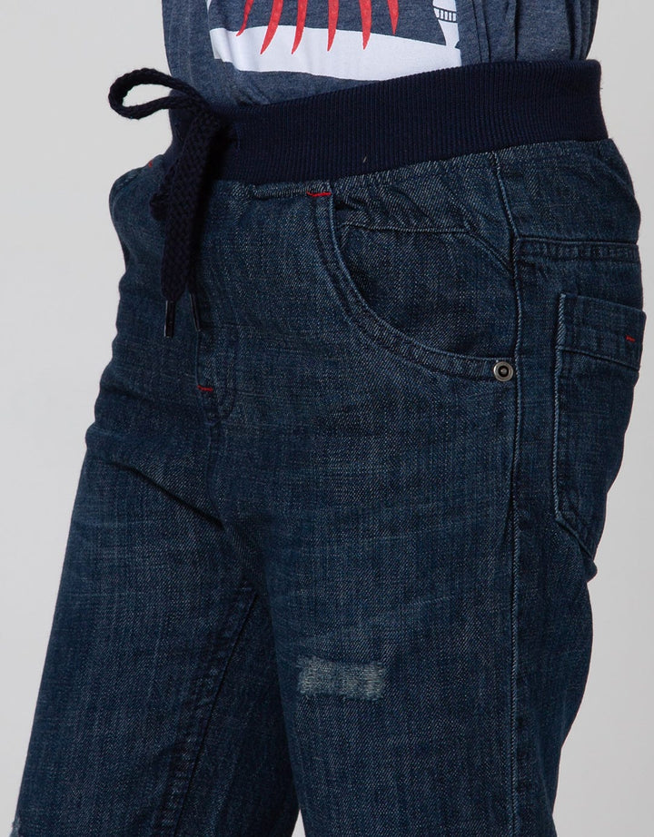 Little M Denim Long Pants Rib Destroyed