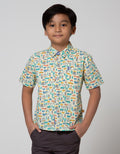 Little M Short Sleeve Shirt Print Car Poplin