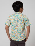 Little M Short Sleeve Shirt Print Car Poplin