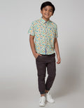 Little M Short Sleeve Shirt Print Car Poplin