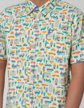 Little M Short Sleeve Shirt Print Car Poplin