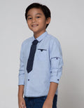 Little M Long Sleeve Shirt Oxford Solid Dasi Panjang