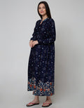 St. Yves Long Sleeve Maxi Dress Multi Colour Lavatera