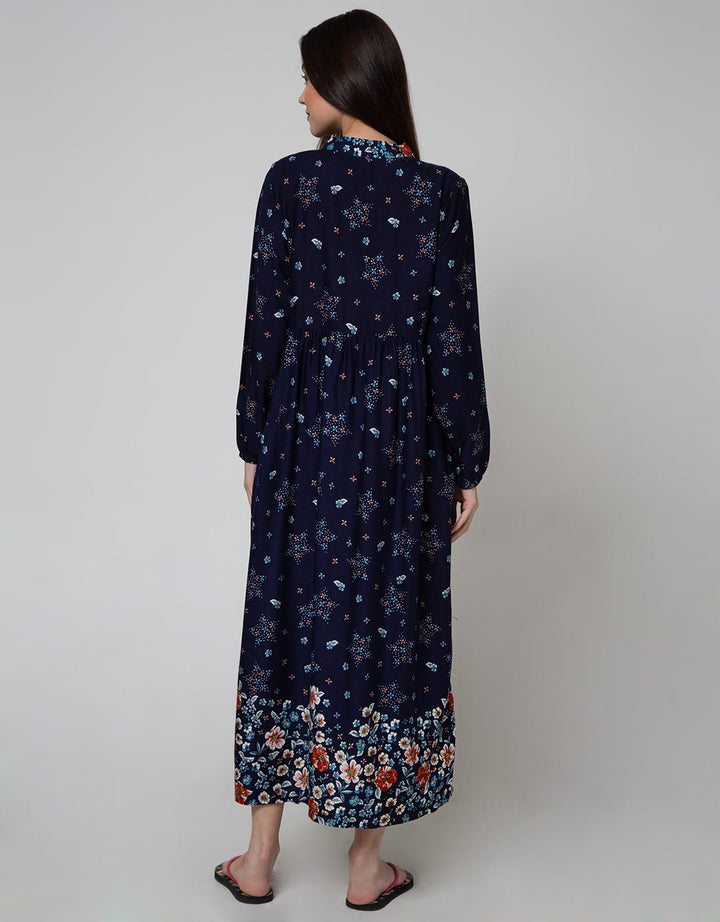 St. Yves Long Sleeve Maxi Dress Multi Colour Lavatera