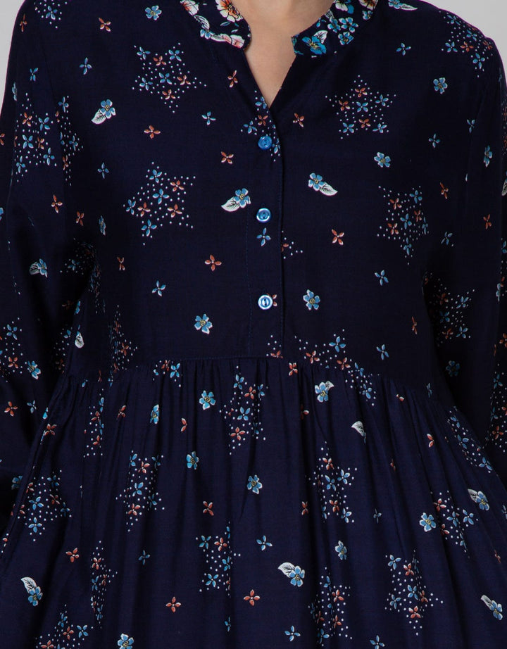St. Yves Long Sleeve Maxi Dress Multi Colour Lavatera