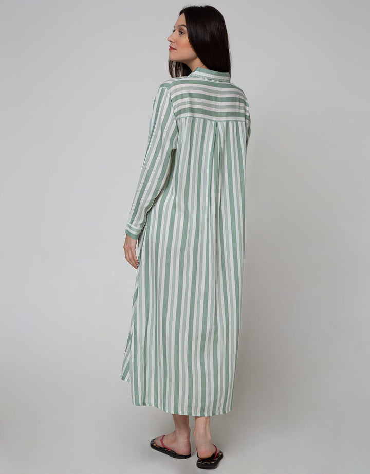 St. Yves Long Sleeve Maxi Dress Stripe Tone