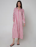 St. Yves Long Sleeve Maxi Dress Stripe Tone