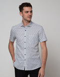 Stanley Adams Short Sleeve Shirt Print Stripes Slim