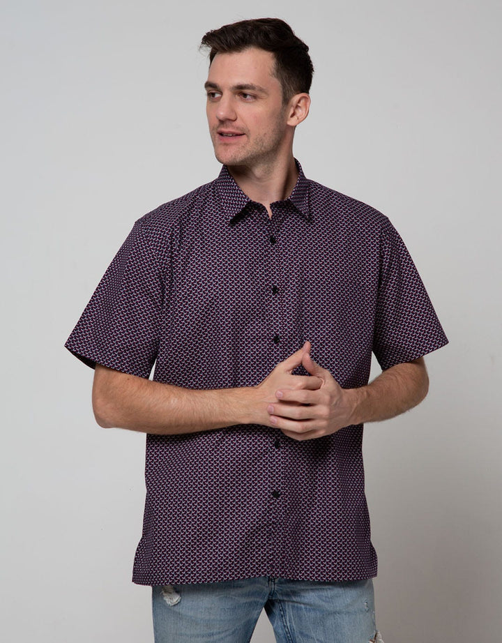 Stanley Adams Short Sleeve Shirt Print Regular Pocket