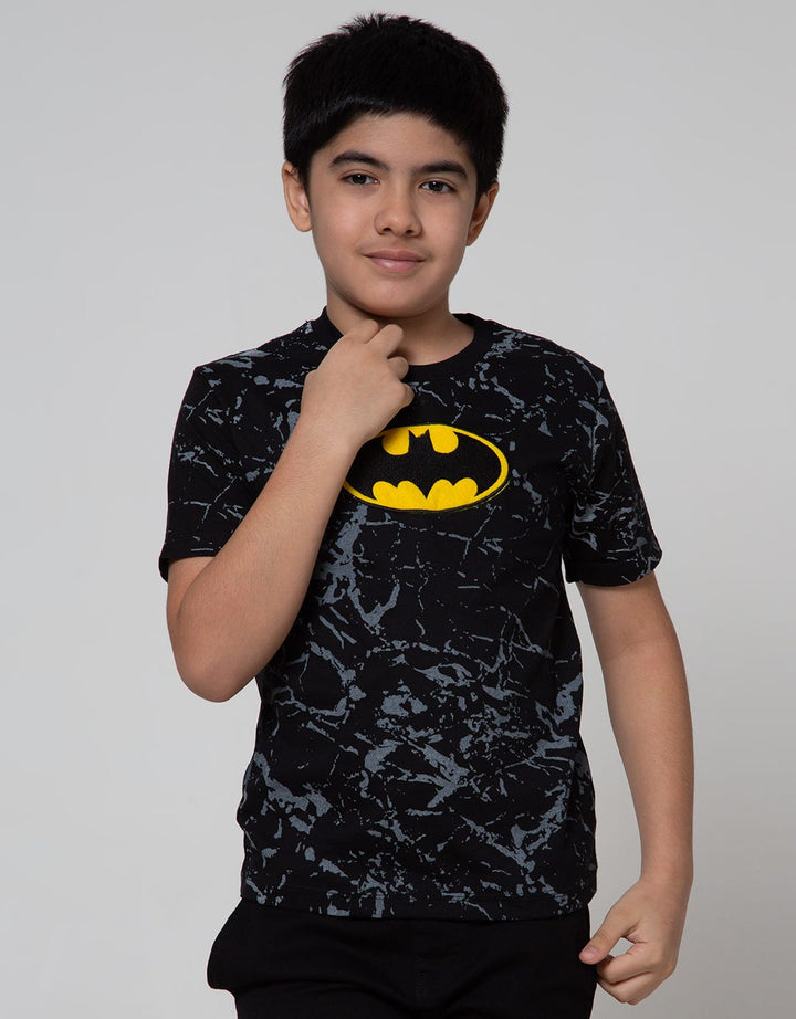 Character Short Sleeve T-Shirt Batman Marble Logo Classic Foil
