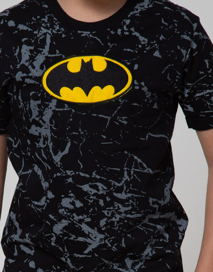 Character Short Sleeve T-Shirt Batman Marble Logo Classic Foil
