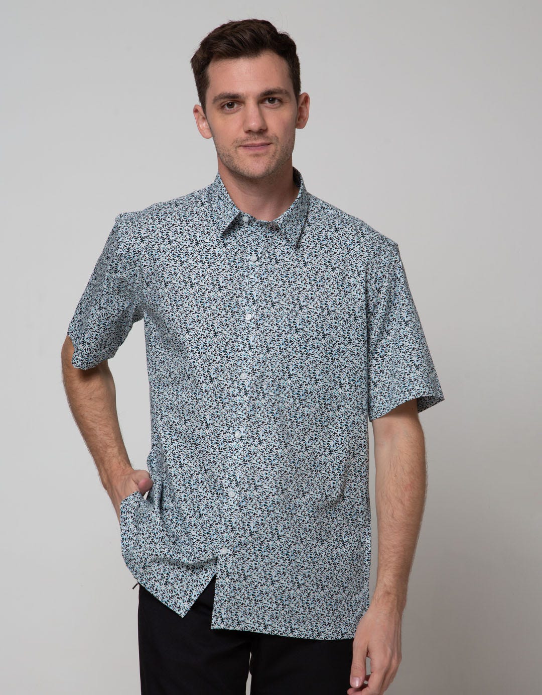 Stanley Adams Short Sleeve Shirt Full Print Regular