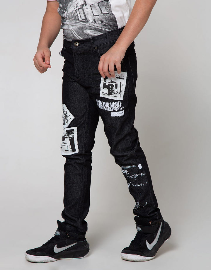 Nevada Denim Pants Stretch Patch Abstract