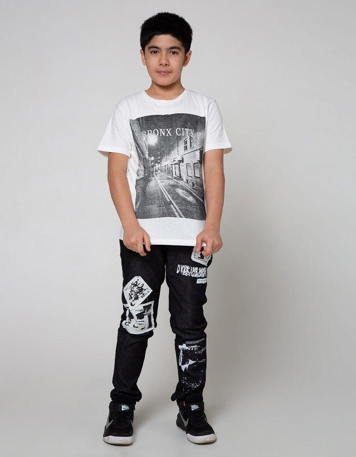 Nevada Denim Pants Stretch Patch Abstract