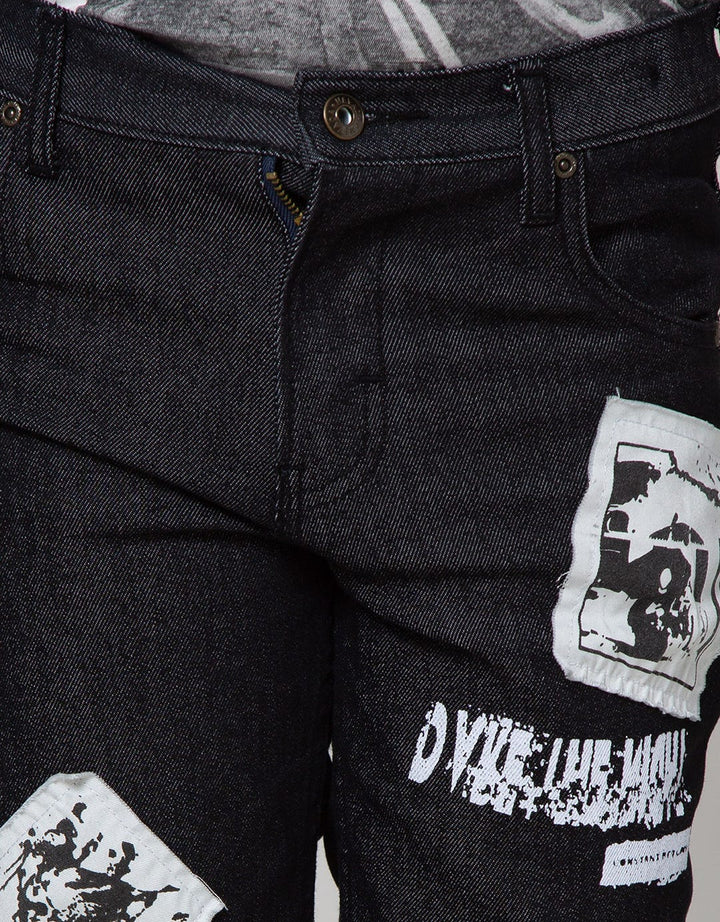 Nevada Denim Pants Stretch Patch Abstract