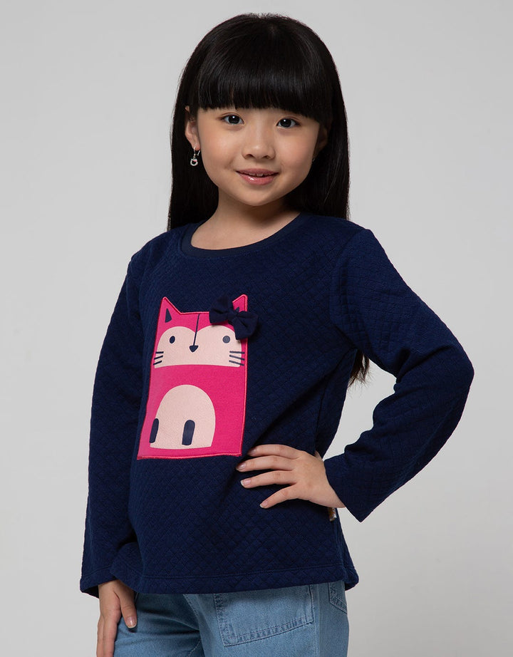 Little M Long Sleeve T-Shirt Waffle Cat Application