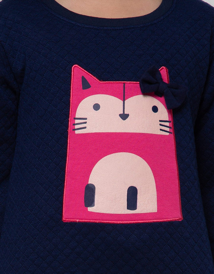 Little M Long Sleeve T-Shirt Waffle Cat Application