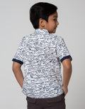 Little M Short Sleeve Shirt with Shark Motif