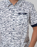 Little M Short Sleeve Shirt with Shark Motif