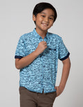 Little M Short Sleeve Shirt with Shark Motif